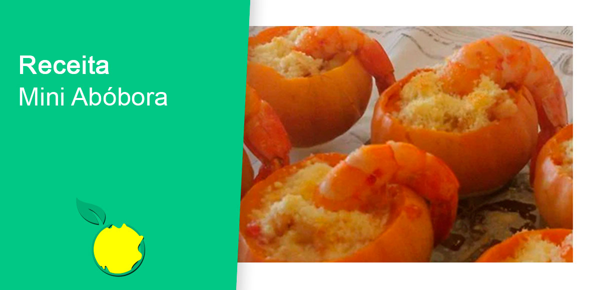 Mini Abóbora recheada com creme de camarão